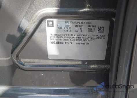 2013 Buick Lacrosse from USA, damaged, VIN 1G4GA5ER7DF188479